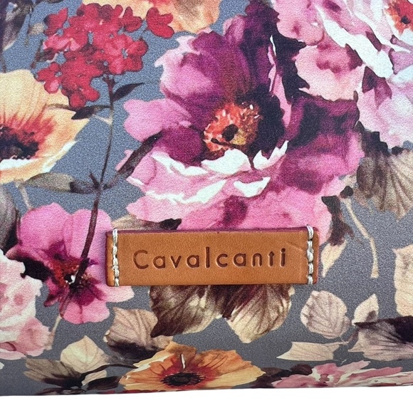 NWOT Cavalcanti Floral  Multi Leather Shoulder Bag, Tote Made In Italy - Picture 7 of 13